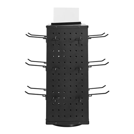 Rotating Pegboard Display Stand – 4-Sided, 24 Hooks