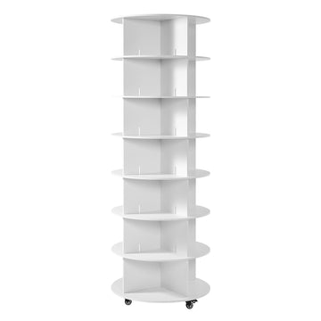 Rotating Shoe Rack, 7-Tier 360 Carousel With Wheels