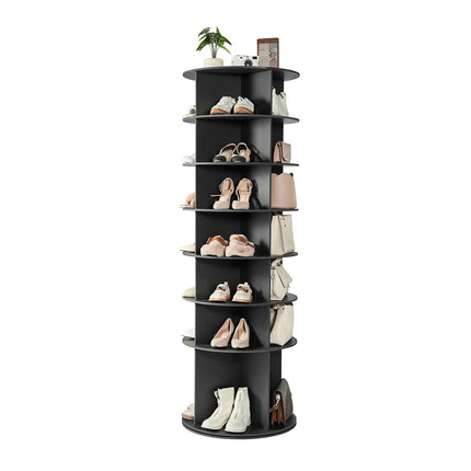 Rotating Shoe Rack Tower, 7-Tier 360, Holds 28 Pairs