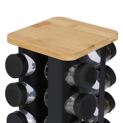 Rotating Spice Rack with 16 Jars – Stainless Steel