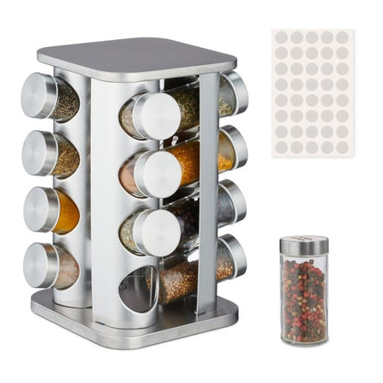 Rotating spice carousel with 16 glasses