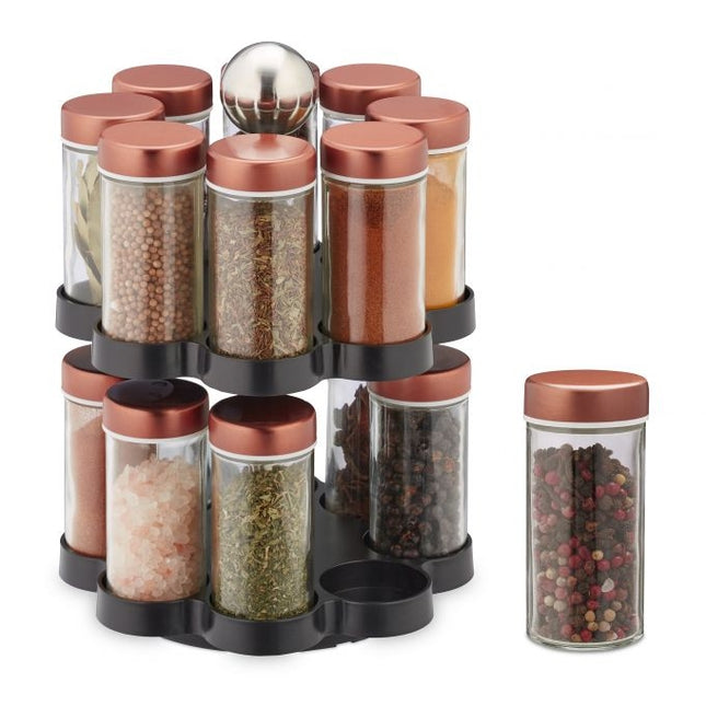 Rotating spice carousel with 16 jars