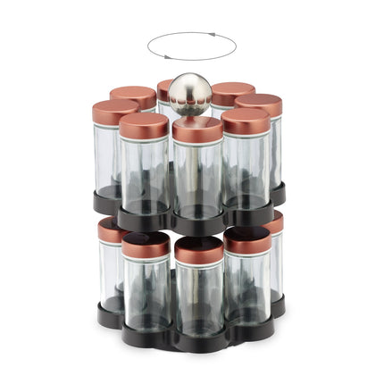 Rotating spice carousel with 16 jars