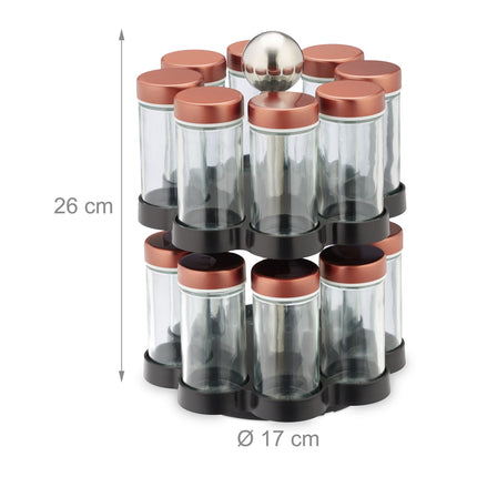 Rotating spice carousel with 16 jars