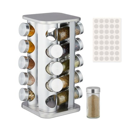 Rotating spice carousel with 20 glasses