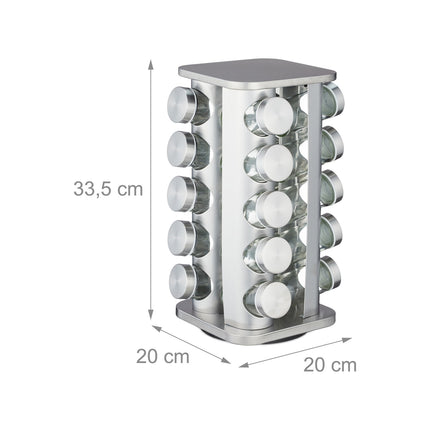 Rotating spice carousel with 20 glasses