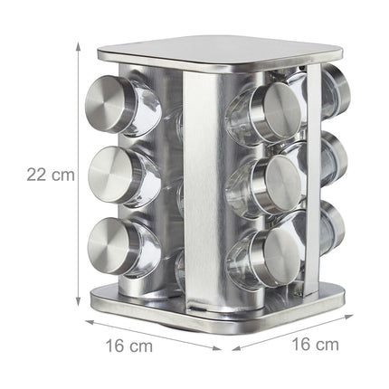 Rotating spice rack with 12 spice jars