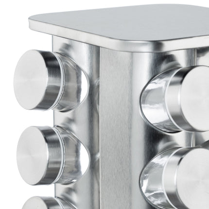 Rotating spice rack with 12 spice jars
