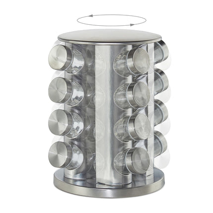 Rotating spice rack with 16 spice jars