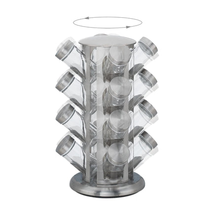 Rotating spice rack with 16 spice jars
