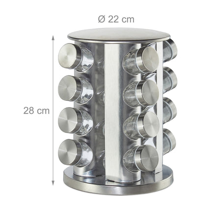 Rotating spice rack with 16 spice jars