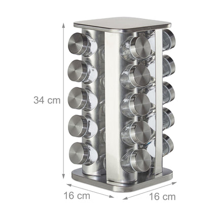 Rotating spice rack with 20 spice jars