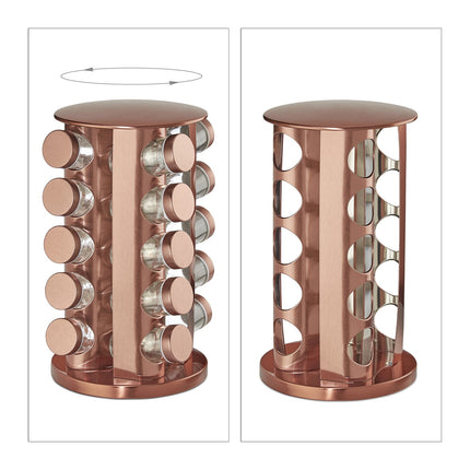 Rotating spice rack with 20 spice jars