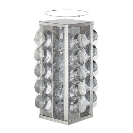 Rotating spice rack with 20 spice jars