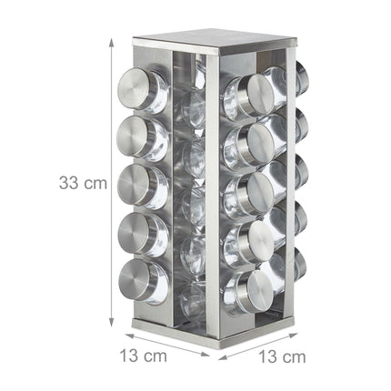 Rotating spice rack with 20 spice jars