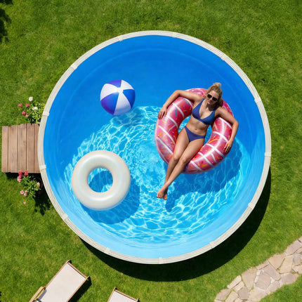 Round Above-Ground Pool Liner, Overlap Vinyl, 350.5 cm
