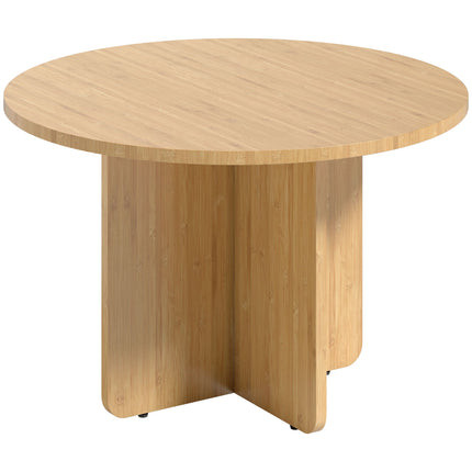 Round Bamboo Coffee Table, Natural Finish, 120kg Capacity