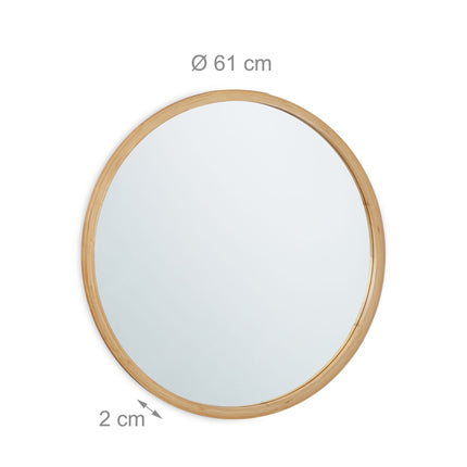 Round Bamboo Wall Mirror 61 cm