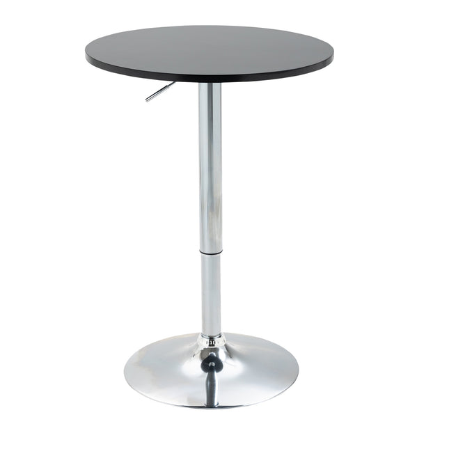 Adjustable round bar table, rotating steel, black Ø61cm