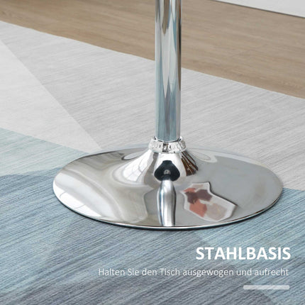 Adjustable round bar table, rotating steel, black Ø61cm