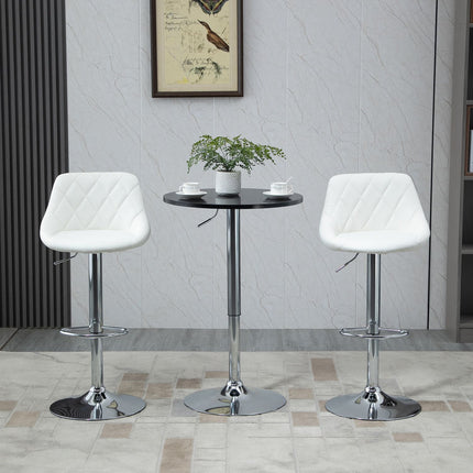 Adjustable round bar table, rotating steel, black Ø61cm
