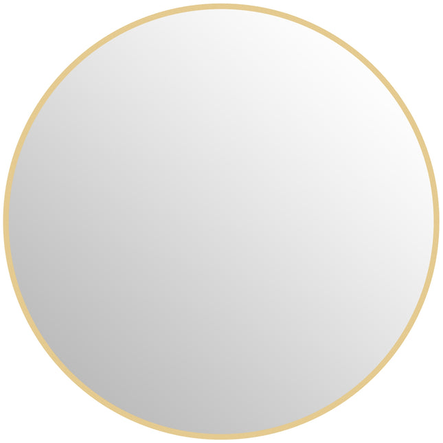 Round Bathroom Mirror, 70x70 cm, Gold Frame, Safety Glass