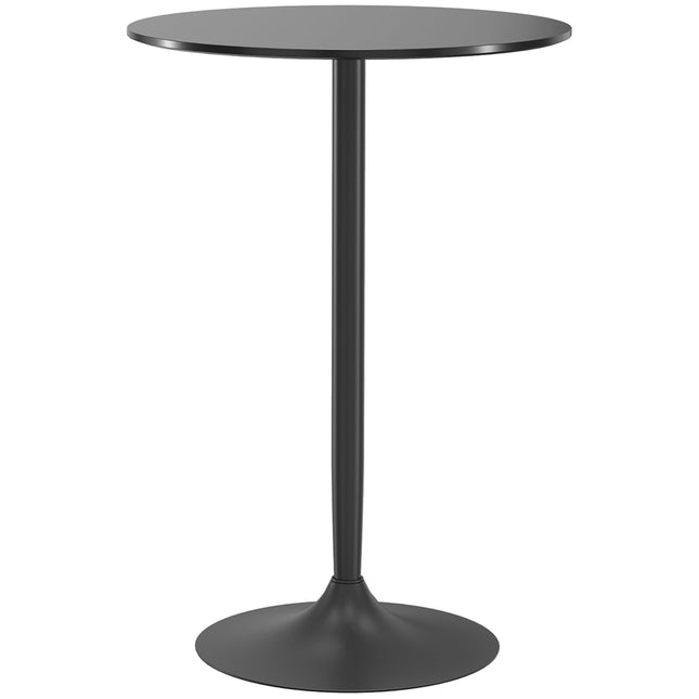 Round Black Bar Table, MDF & Steel, Ø70 x 102 cm