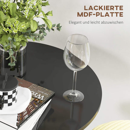 Round Black Bar Table, MDF & Steel, Ø70 x 102 cm
