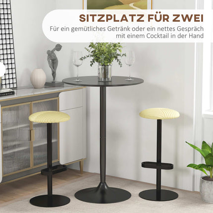 Round Black Bar Table, MDF & Steel, Ø70 x 102 cm