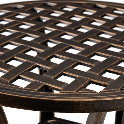 Round Cast Aluminium Patio Side Table, Weatherproof