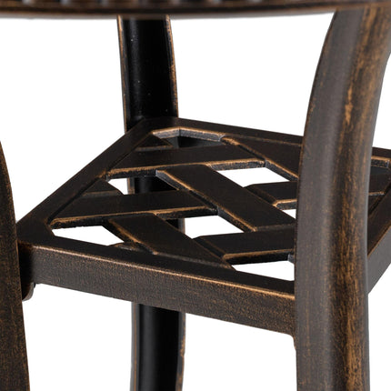 Round Cast Aluminum Garden Side Table – Weatherproof