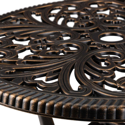 Round Cast Aluminum Garden Side Table – Weatherproof