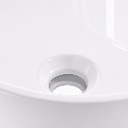 Round Ceramic Countertop Washbasin with Overflow, 41 cm