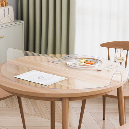 Round Clear PVC Table Protector 48x48 in, 2mm Thick