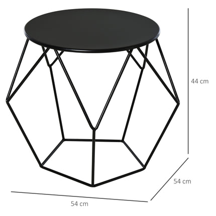 Round coffee table with storage - Metal basket design