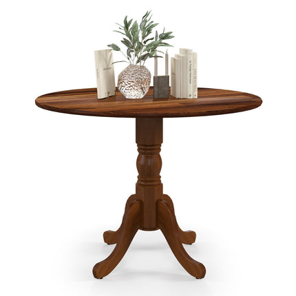 Round Dining Table, 100 cm Rubberwood, Seats 4, Walnut