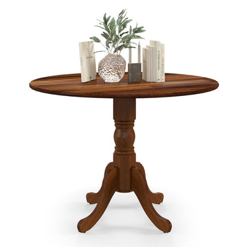 Round Dining Table, 100 cm Rubberwood, Seats 4, Walnut