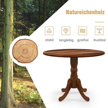 Round Dining Table, 100 cm Rubberwood, Seats 4, Walnut