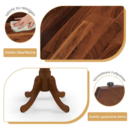 Round Dining Table, 100 cm Rubberwood, Seats 4, Walnut