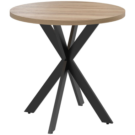 Round Dining Table, 75 cm, Seats 2-4, Brown MDF