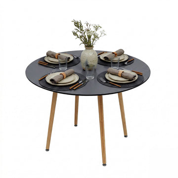 Round Dining Table, Bamboo Legs, Seats 4