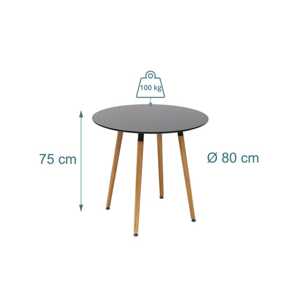 Round Dining Table, Bamboo Legs, Seats 4