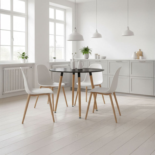 Round Dining Table, Bamboo Legs, Seats 4