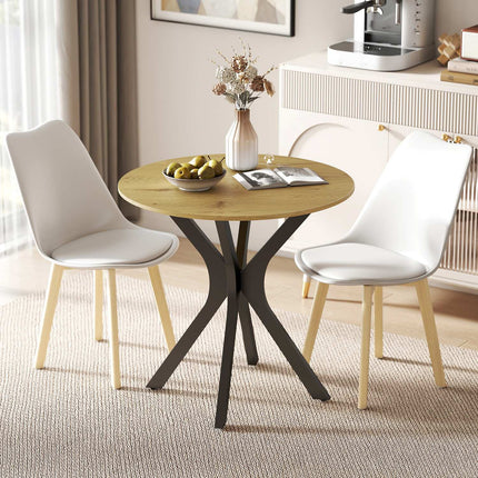 Round Dining Table, Modern Design, 78x78x75 cm, Natural Wood
