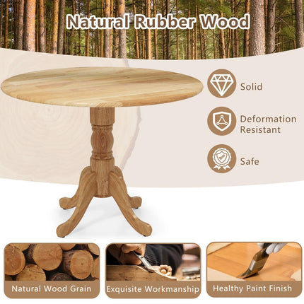 Ronde eettafel, rubberhout, 40 inch, plaats voor 4 personen