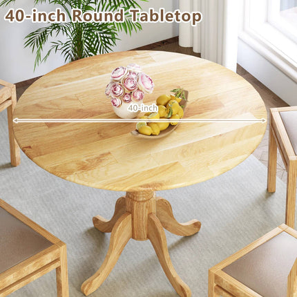 Ronde eettafel, rubberhout, 40 inch, plaats voor 4 personen