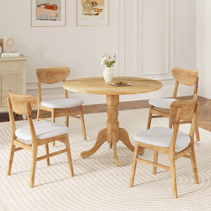 Ronde eettafel, rubberhout, 40 inch, plaats voor 4 personen