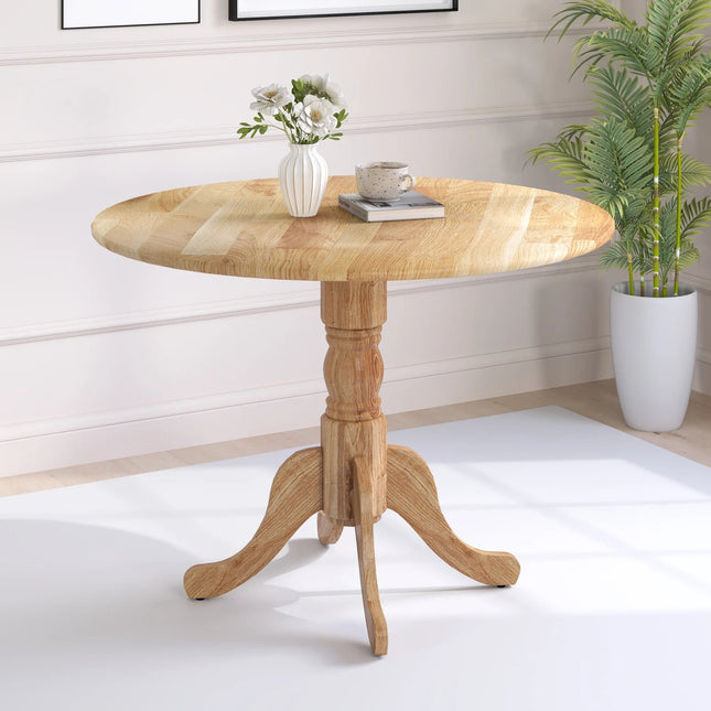 Ronde eettafel, rubberhout, 40 inch, plaats voor 4 personen