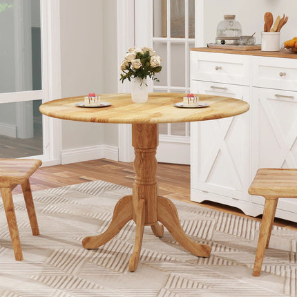 Ronde eettafel, rubberhout, 40 inch, plaats voor 4 personen