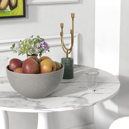 Round Dining Table, White MDF Top, Steel Base, Ø70 cm